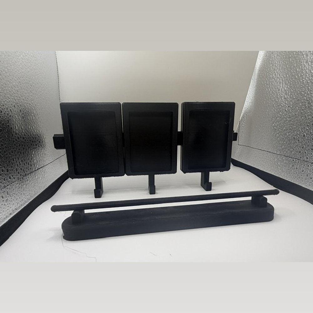 Card Display Kit: three card frames on hooks and a towel bar style rail