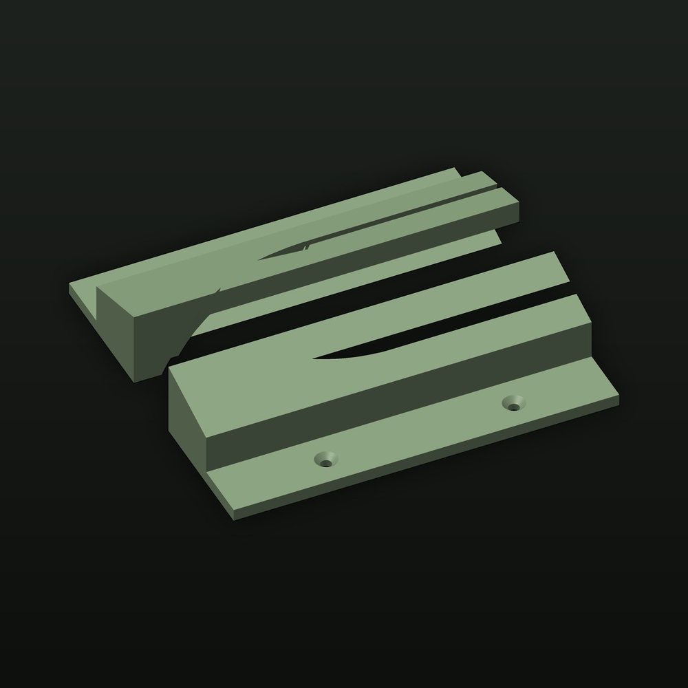 3D model of the Skateboard Deck Mount top and bottom brackets